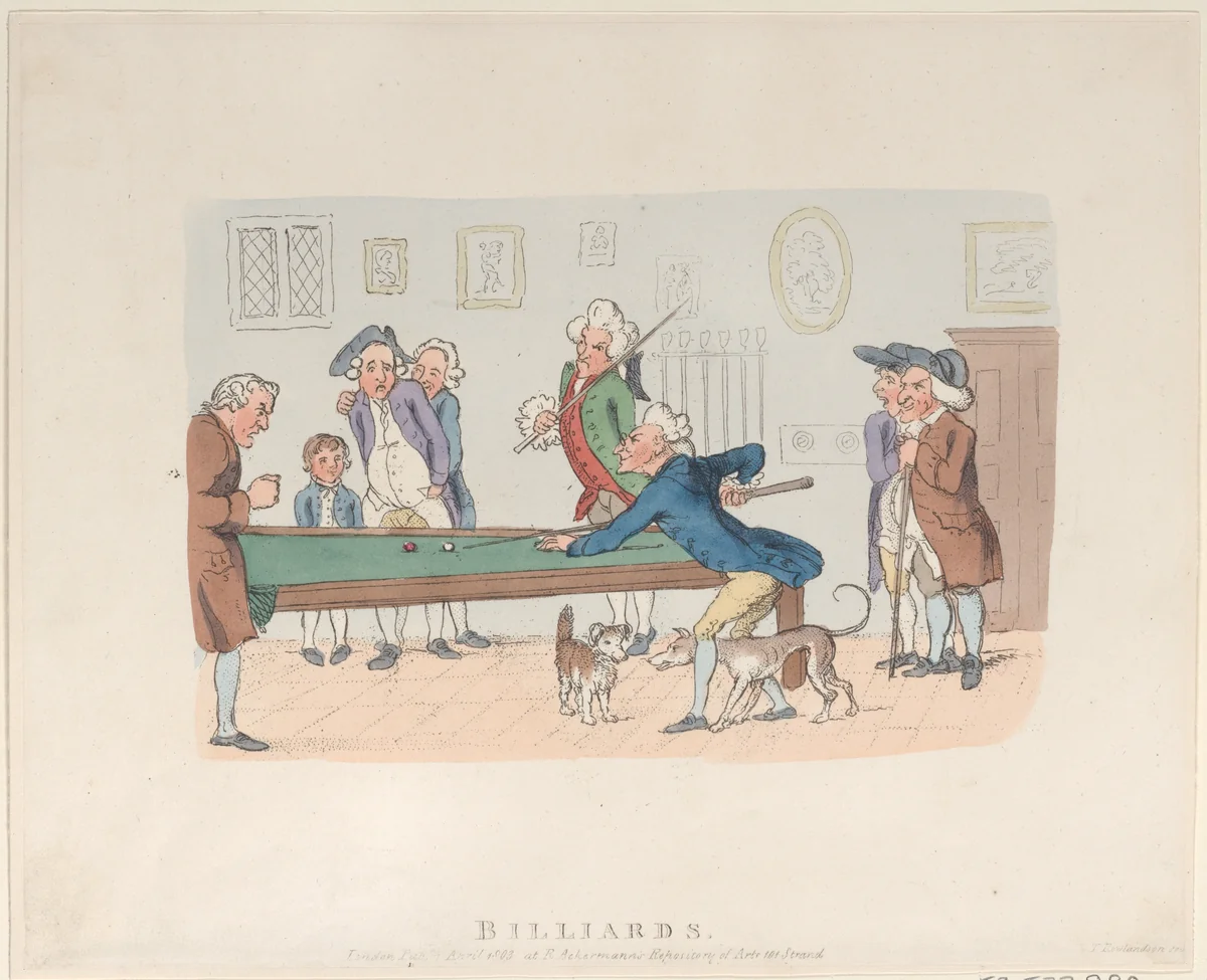Billards by Thomas Rowlandson, print, 1803