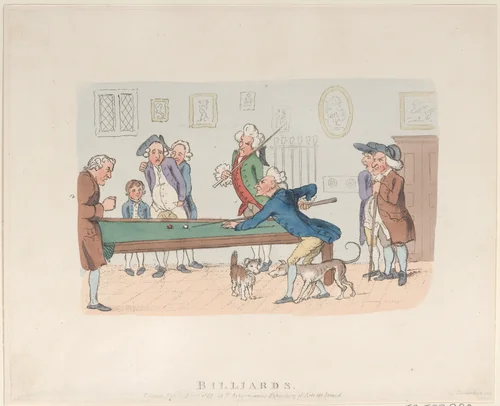 Billards by Thomas Rowlandson, print, 1803