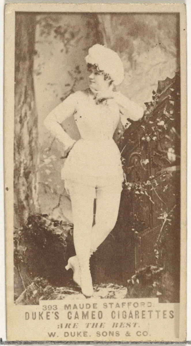 Card Number 393, Maude Stafford, from the Actors and Actresses series (N145-5) issued by Duke Sons & Co. to promote Cameo Cigarettes by W. Duke, Sons & Co., photograph, 1880-1889