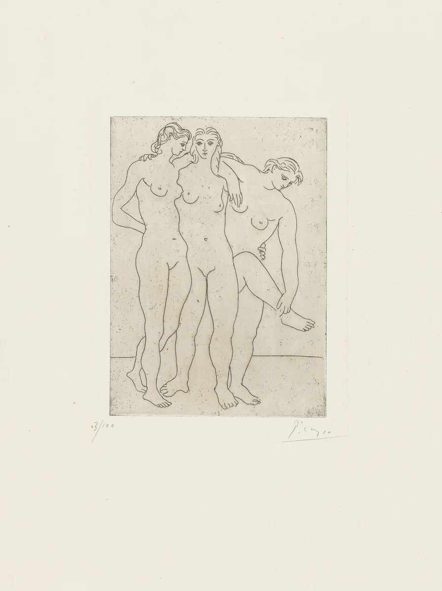 The Three Bathers III (Les Trois baigneuses III) by Pablo Picasso, print, 1923
