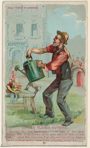 Jupiter Pluvius Outdone, from the Snapshots from "Puck" series (N128) issued by Duke Sons & Co. to promote Honest Long Cut Tobacco by W. Duke, Sons & Co., print, 1888