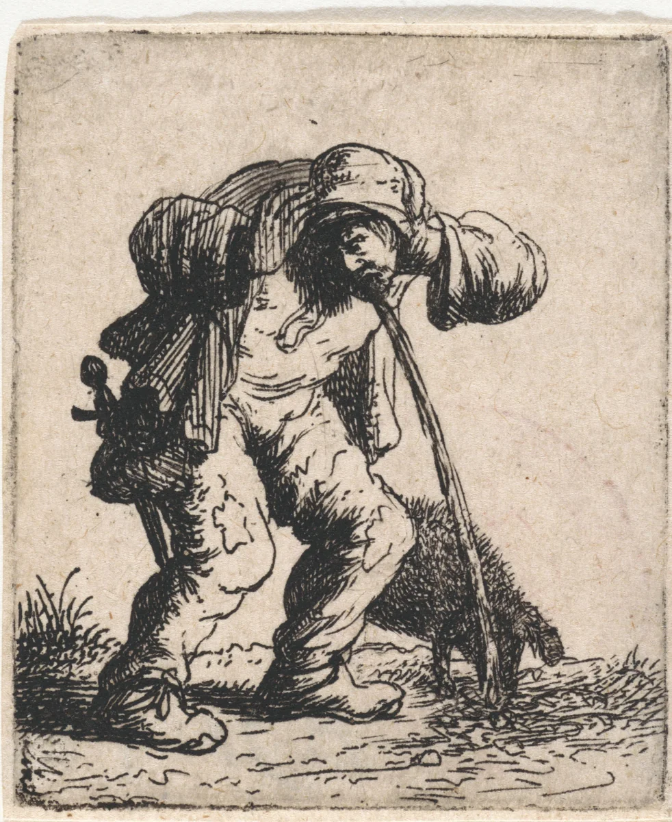 Brakende man by Jan Gillisz van Vliet, print, 1632