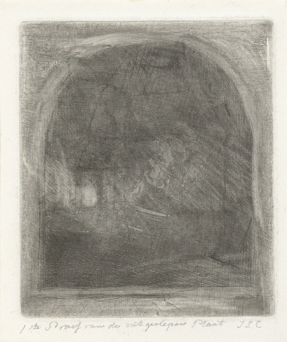 Geleerde in zijn studie by Jacobus Ludovicus Cornet, print, 1825-1882