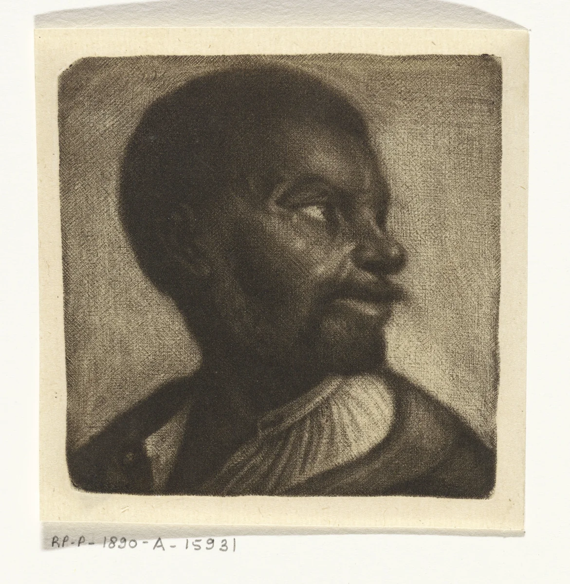 Hoofd van een donkere man by Johannes de Groot, print, 1698-1776