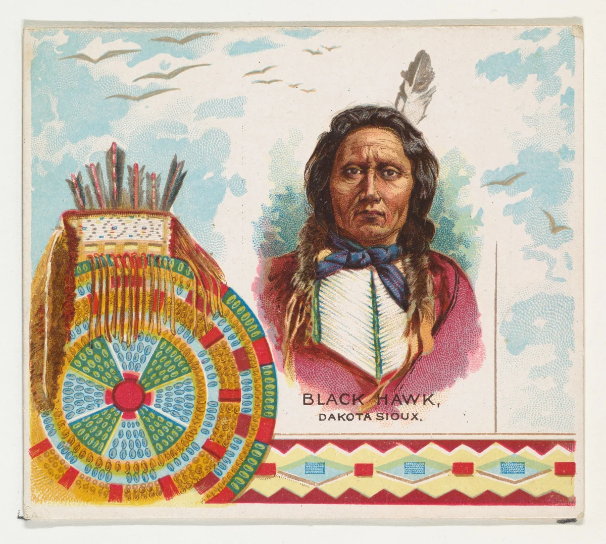 Black Hawk, Dakota Sioux, from the American Indian Chiefs series (N36) for Allen & Ginter Cigarettes by Allen & Ginter, print, 1888