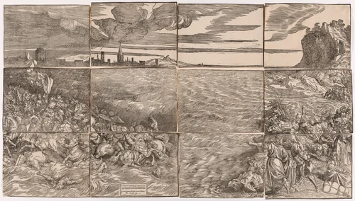 The Submersion of Pharaoh's Army in the Red Sea by Titian, print, 1514-1515