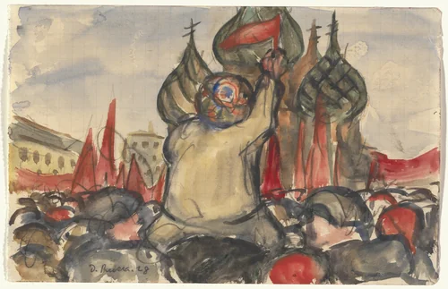 May Day, Moscow by Diego Rivera, drawing, 1928