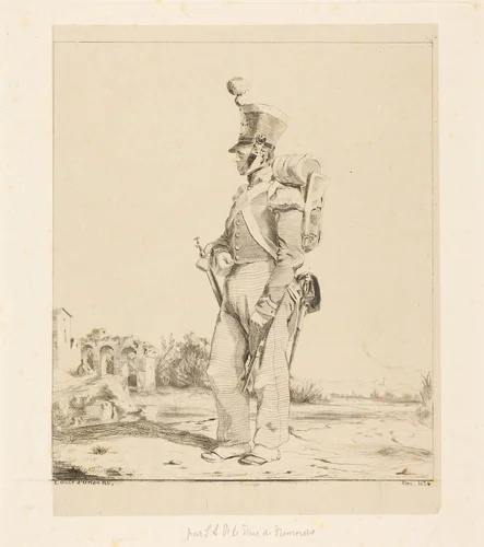 Infantryman by Louis d' Orléans, print, 1814-1896
