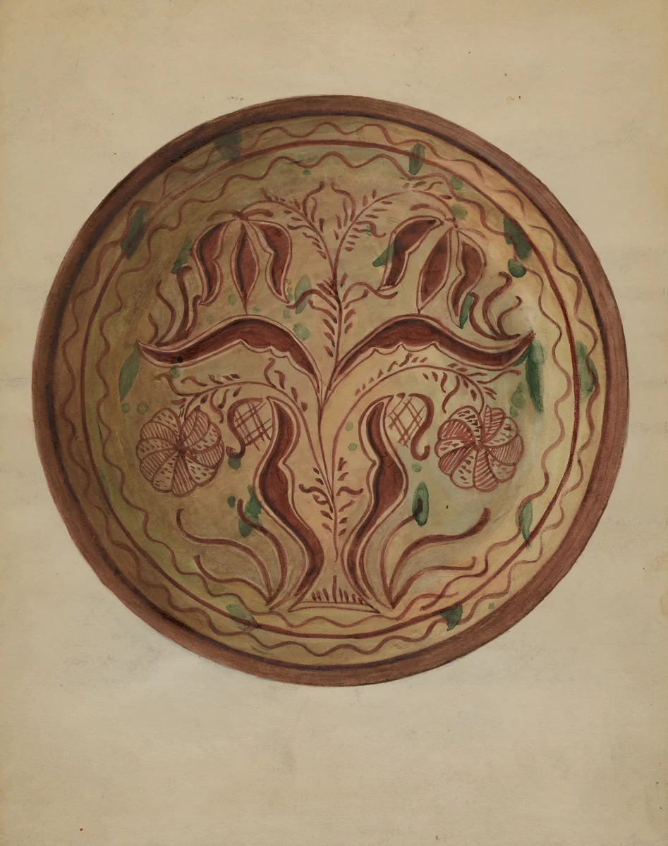 Pa. German Plate by Charles Garjian, index of american design, 1937