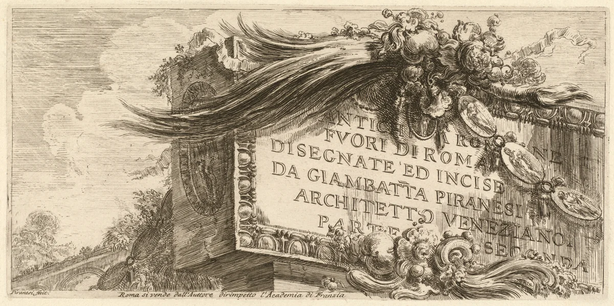 Frontispiece for Parte Seconda by Giovanni Battista Piranesi, portfolio, 1748