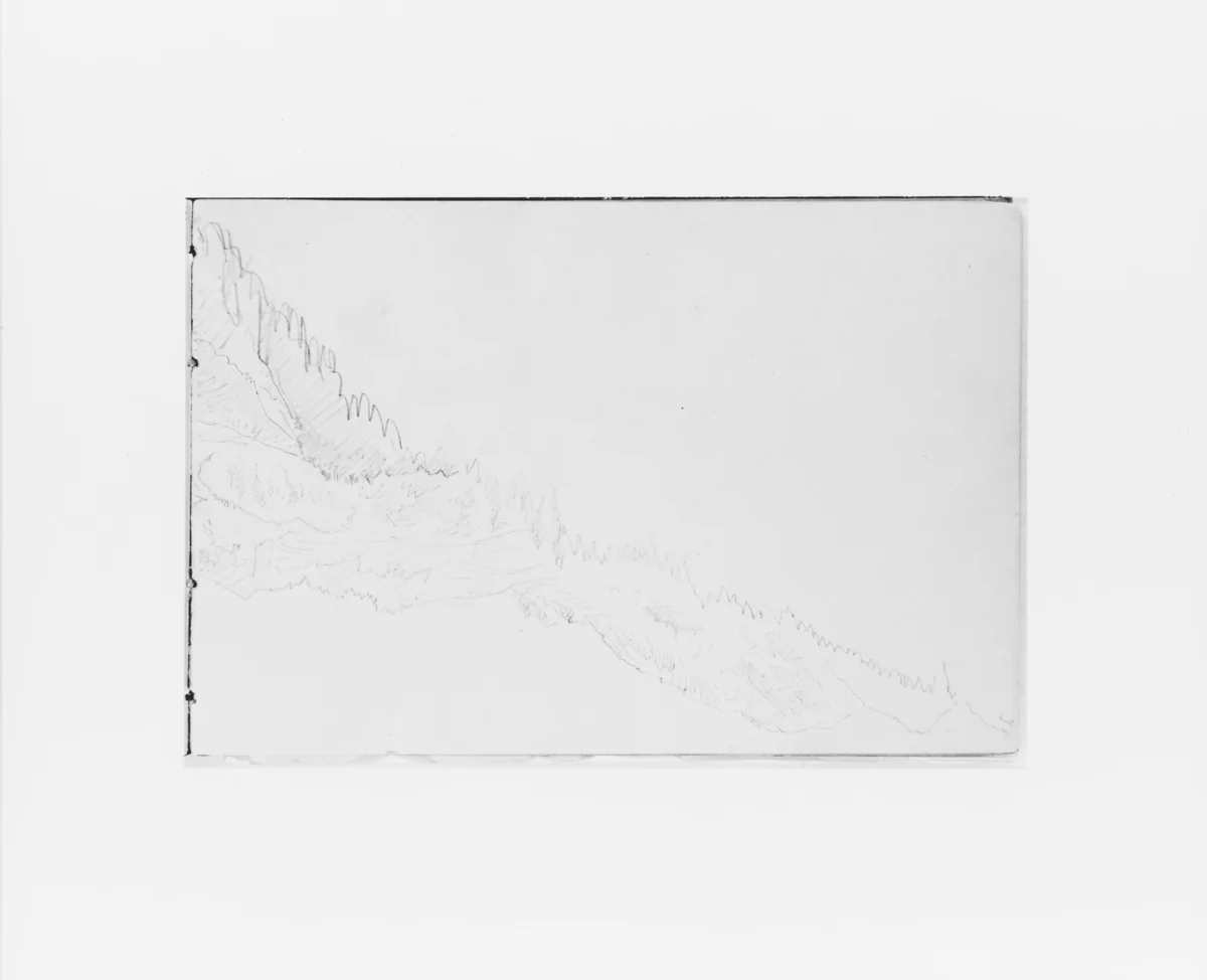 Mountainside (from Sketchbook X) by William Trost Richards, artwork, 1885