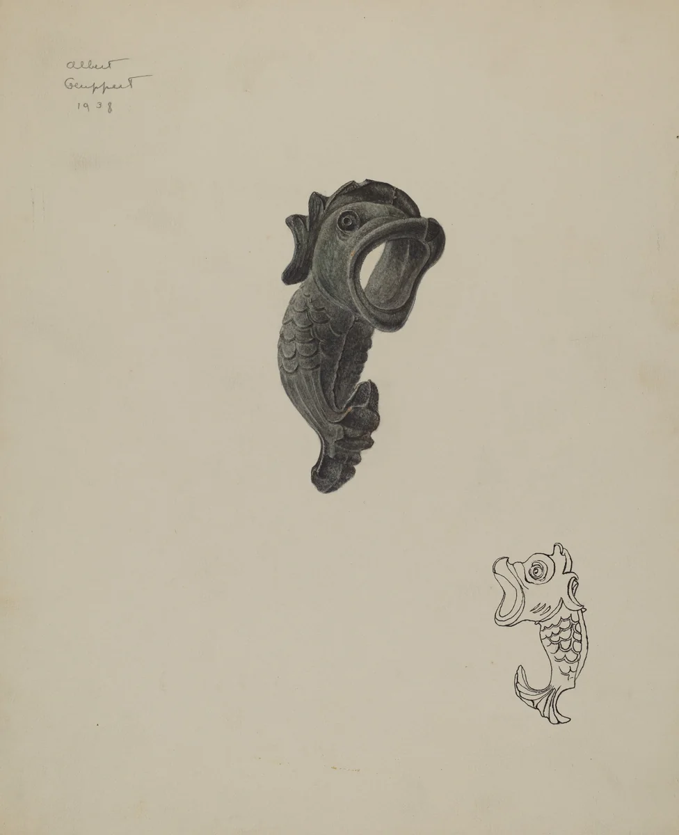 Dolphin Ornament by Albert Geuppert, index of american design, 1938