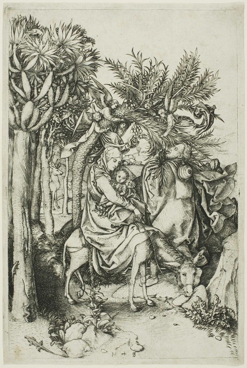 The Flight into Egypt by Martin Schongauer, print, 1488-1491