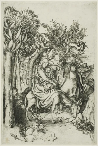 The Flight into Egypt by Martin Schongauer, print, 1488-1491