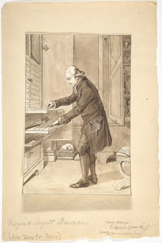 Portrait of Joseph-Hilarius Eckehel by Antoine Louis François Sergent Marceau, drawing, 1810-1820