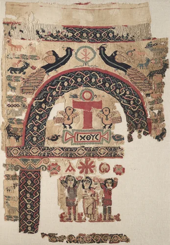Hanging with Christian Images by Unknown, textile, 500-599