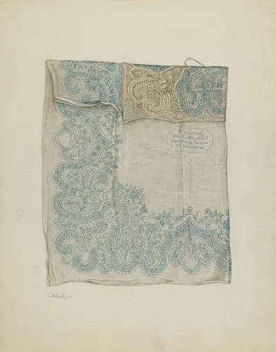 Embroidered Handkerchief by Charlotte Winter, index of american design, 1935-1942