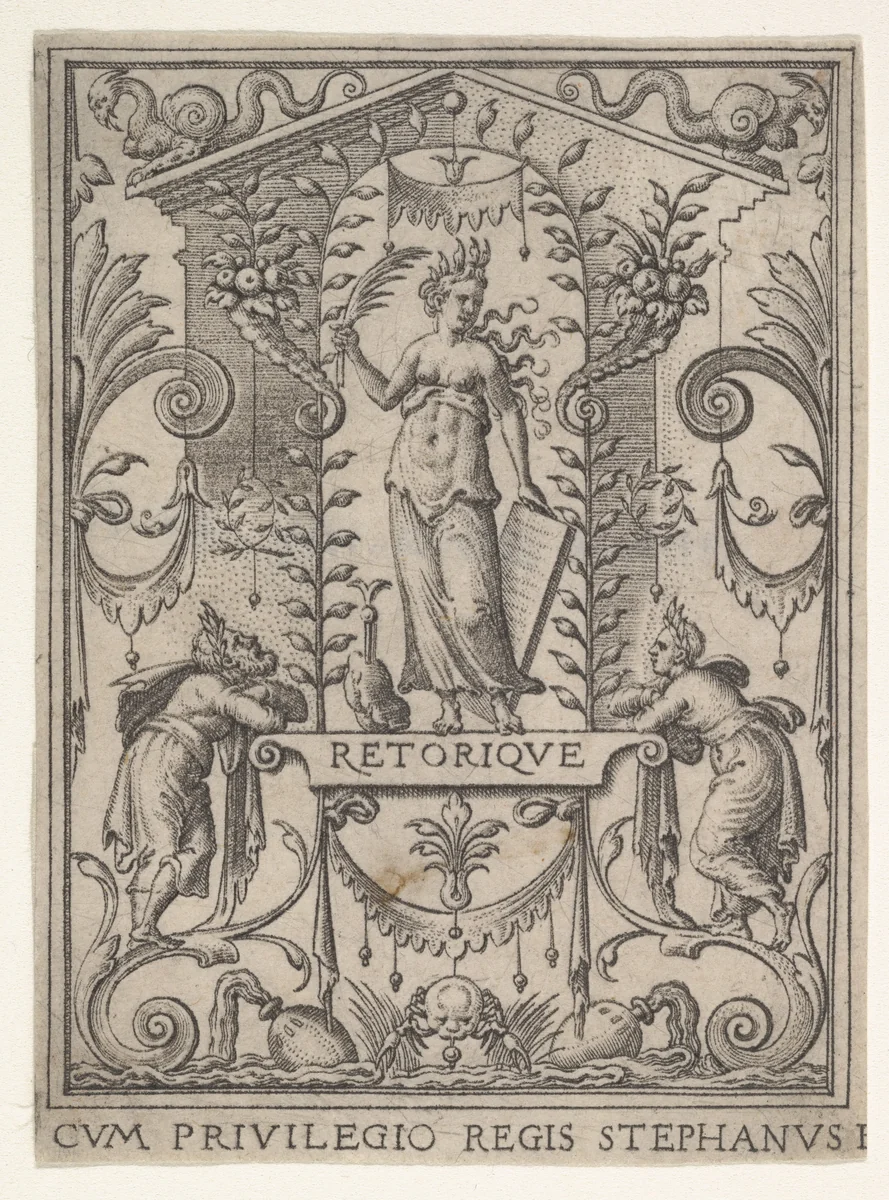 Rhetoric (Retorique) by Etienne Delaune, print, 1540-1583