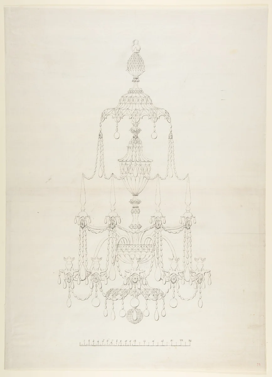 Design for a Chandelier by anonymous, drawing, 1765-1795