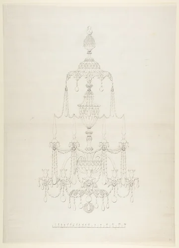 Design for a Chandelier by anonymous, drawing, 1765-1795
