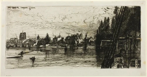 Old Chelsea Church by Francis Seymour-Haden, print, 1865