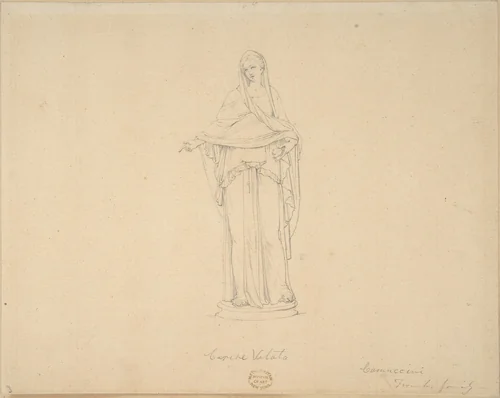 Veiled Ceres by Vincenzo Camuccini, drawing, 1771-1844