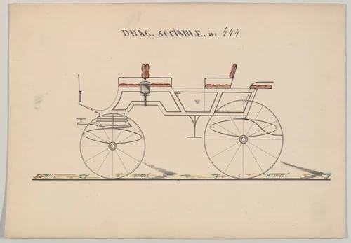 Drag/Socialble # 444 by Brewster & Co., drawing, 1850-1870