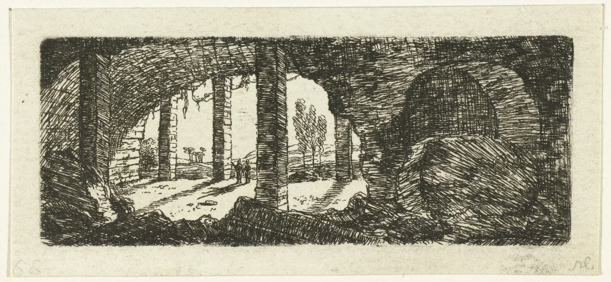 Ruïne van Fort Sint-Pieter bij Maastricht by Ernst Willem Jan Bagelaar, print, 1798-1837