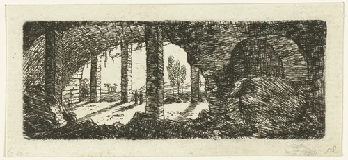 Ruïne van Fort Sint-Pieter bij Maastricht by Ernst Willem Jan Bagelaar, print, 1798-1837