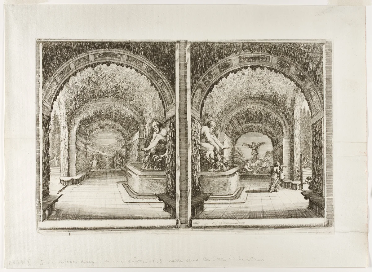 The Grotto of Pan and Fame by Stefano della Bella, print, 1653-1655