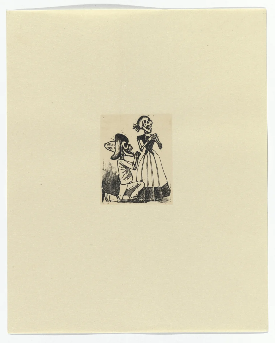 Don't Forget Me! (¡Ni acquí te olvidaré!) by José Guadalupe Posada, print, 1888