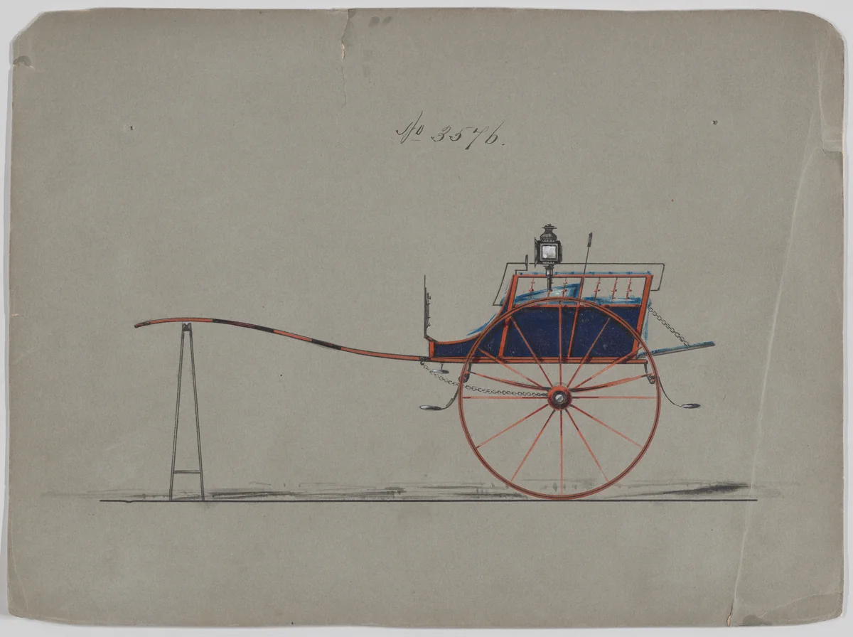 Whitechapel Cart #3576 by Brewster & Co., drawing, 1880