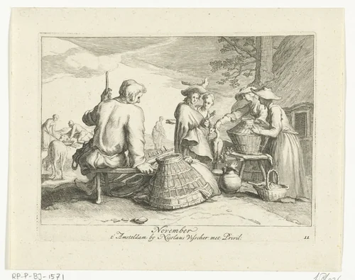De maand november by Frederick Bloemaert, print, 1635-1670