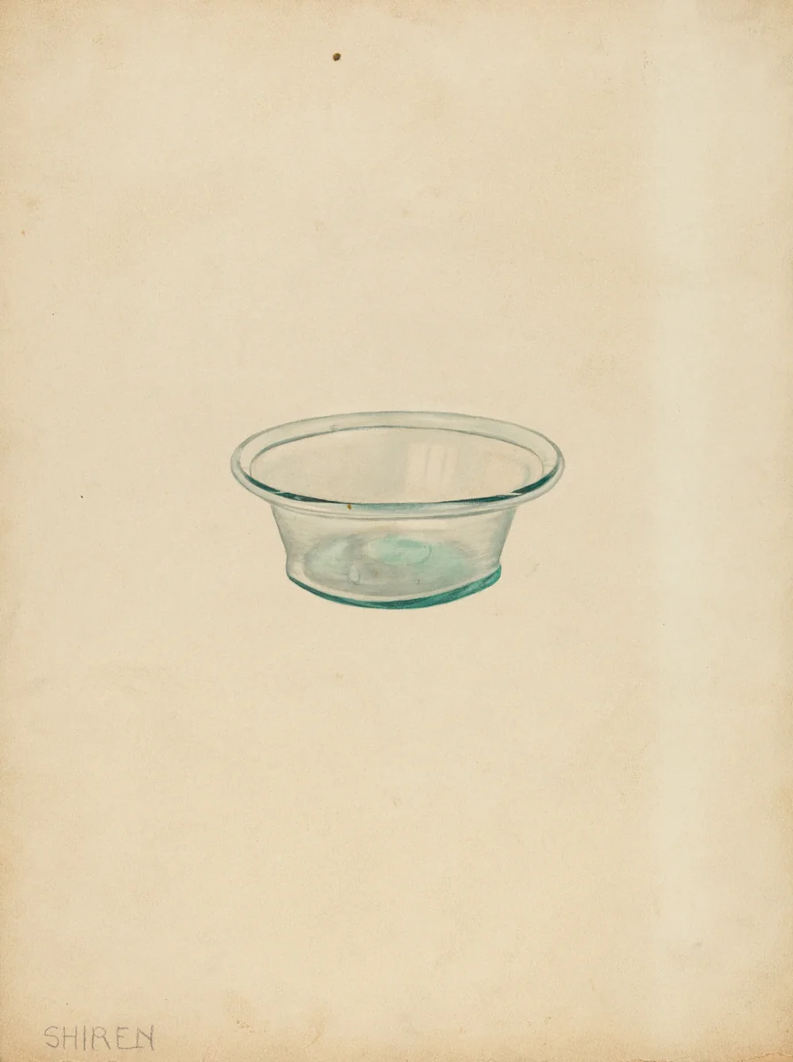 Blown Glass by Alvin Shiren, index of american design, 1937