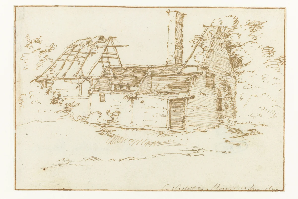 Kasteel Horn by Constantijn Huygens, drawing, 1675