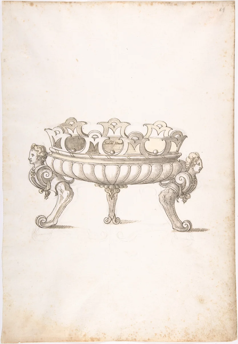 Design for a Bronze Vessel by Erasmus Hornick, drawing, 1496-1583