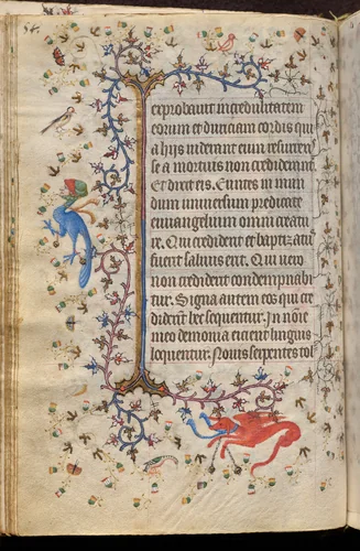 Hours of Charles the Noble, King of Navarre (1361-1425): fol. 27v, Text by Master of the Brussels Initials and Associates, book, 1400-1410