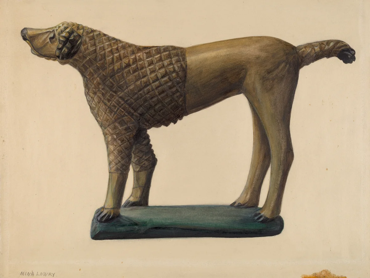 Poodle by Mina Lowry, index of american design, 1937