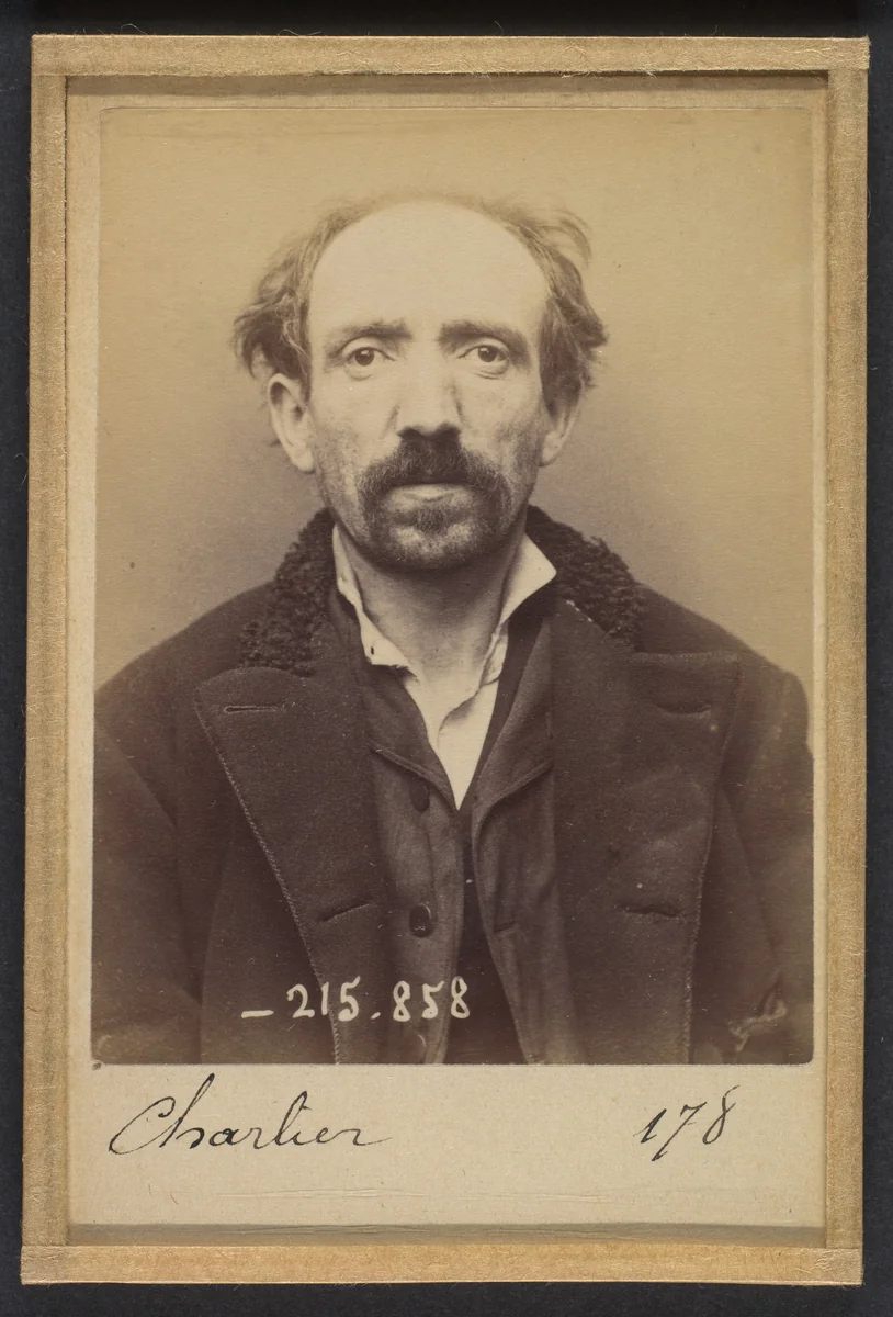Charlier. Ernile, Frédéric. 40 ans, né à Brest (Finistère). Peintre. Vol. 18/3/94. by Alphonse Bertillon, photograph, 1894