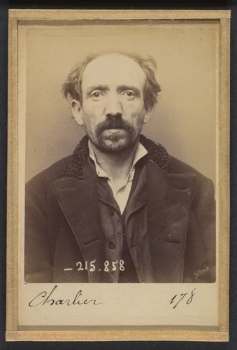 Charlier. Ernile, Frédéric. 40 ans, né à Brest (Finistère). Peintre. Vol. 18/3/94. by Alphonse Bertillon, photograph, 1894