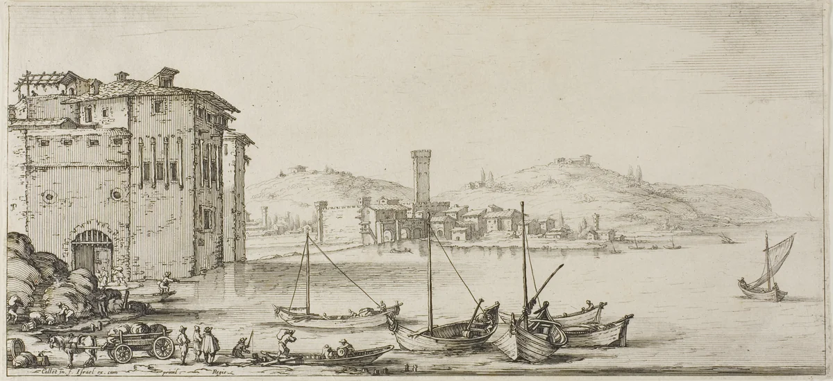 Loading Merchandise, from Various Scenes Designed in Florence by Jacques Callot, print, 1618-1620