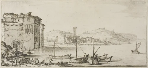 Loading Merchandise, from Various Scenes Designed in Florence by Jacques Callot, print, 1618-1620