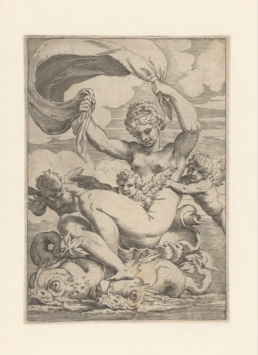 Venus of Galatea by Agostino Carracci, print, 1590-1595
