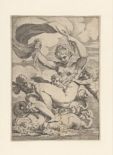 Venus of Galatea by Agostino Carracci, print, 1590-1595