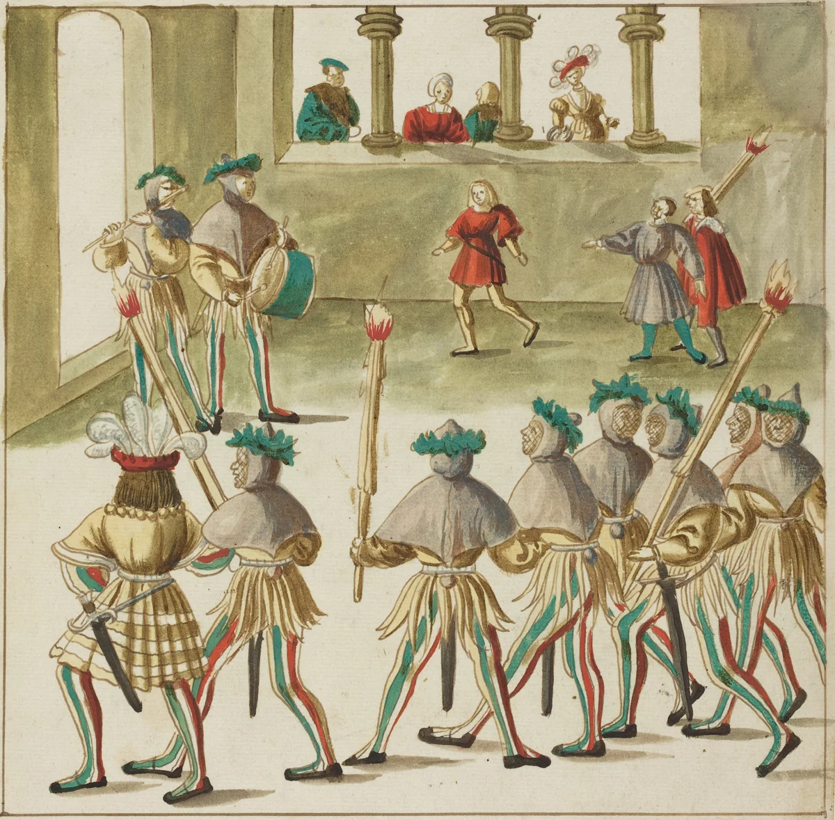 Masquerade by German 16th Century, drawing, 1515