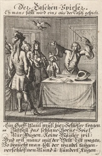 Goochelaar by Caspar Luyken, print, 1711