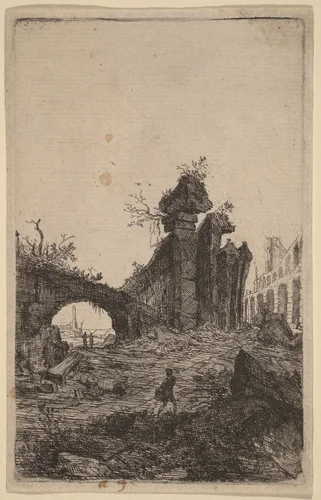 The Ruins of the Colosseum by Bartholomeus Breenbergh, print, 1599-1657