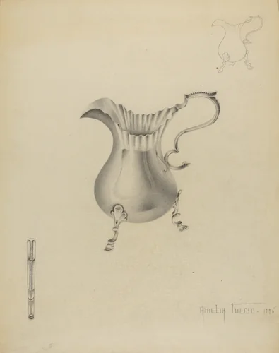 Silver Creamer by Amelia Tuccio, index of american design, 1936