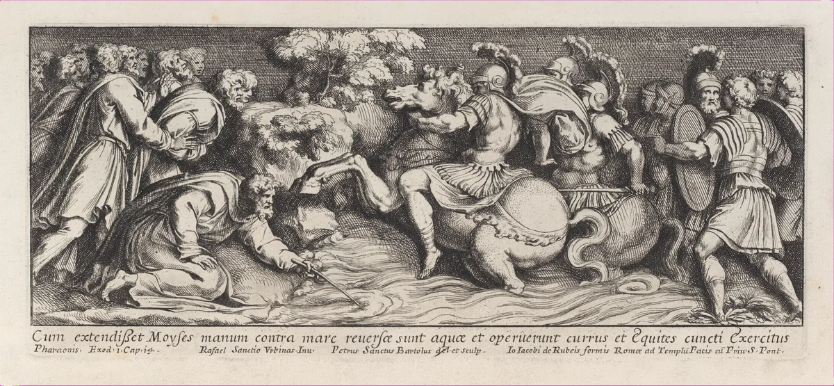 Plate 2: Cain and Abel from Genesis Chapter 4, after a lost fresco in the basamento of Bay 2 of the Vatican Loggia by Pietro Santi Bartoli, print, 1650-1677