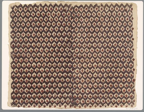 Blad met strooipatroon van blokken over negen kleine blokjes in uitgespaard ruitvormig motief by anonymous, print, 1750-1950